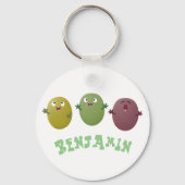 Niedliche Oliven singen Cartoon Schlüsselanhänger (Vorderseite)