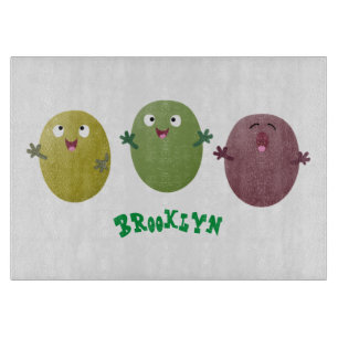 Niedliche Oliven singen Cartoon Schneidebrett