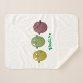 Niedliche Oliven singen Cartoon Sherpadecke (Vorderseite (Horizontal))