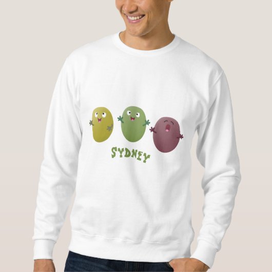 Niedliche Oliven singen Cartoon Sweatshirt (Vorderseite)