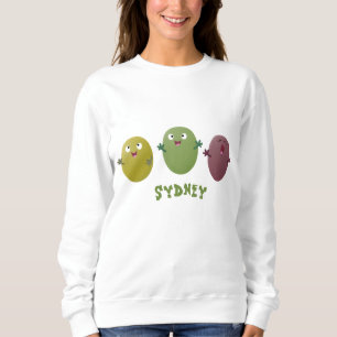 Niedliche Oliven singen Cartoon Sweatshirt