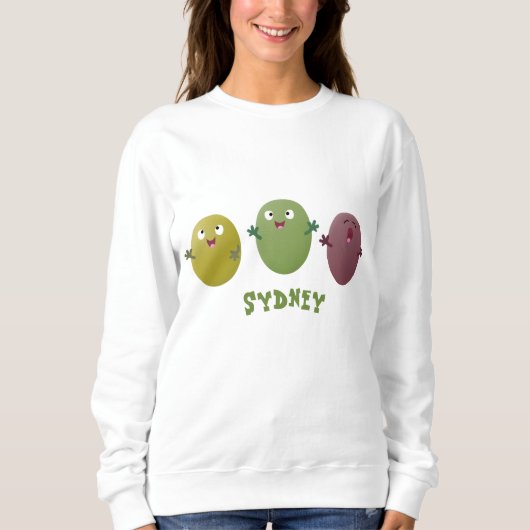 Niedliche Oliven singen Cartoon Sweatshirt (Vorderseite)