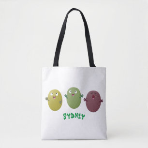 Niedliche Oliven singen Cartoon Tasche
