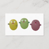 Niedliche Oliven singen Cartoon Visitenkarte (Rückseite)