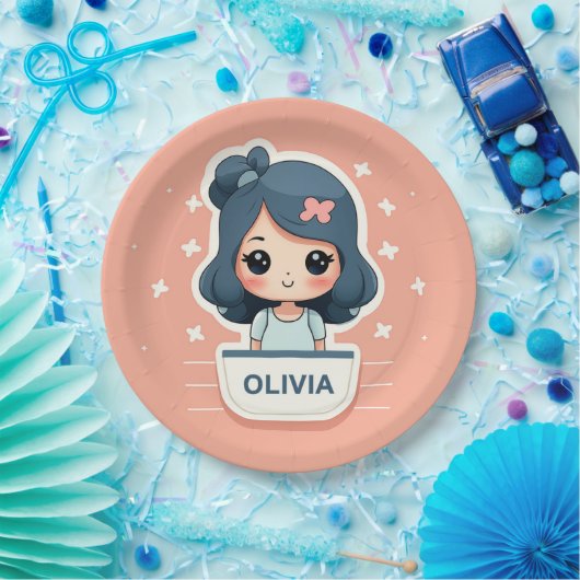 Niedliche Olivia-Papierplatte Pappteller (Party)