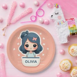 Niedliche Olivia-Papierplatte Pappteller