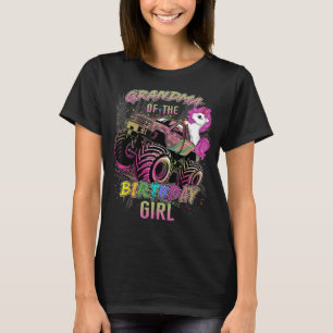 Niedliche Oma eines Monster Truck Girl Geburtstags T-Shirt