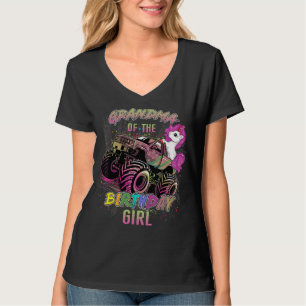 Niedliche Oma eines Monster Truck Girl Geburtstags T-Shirt
