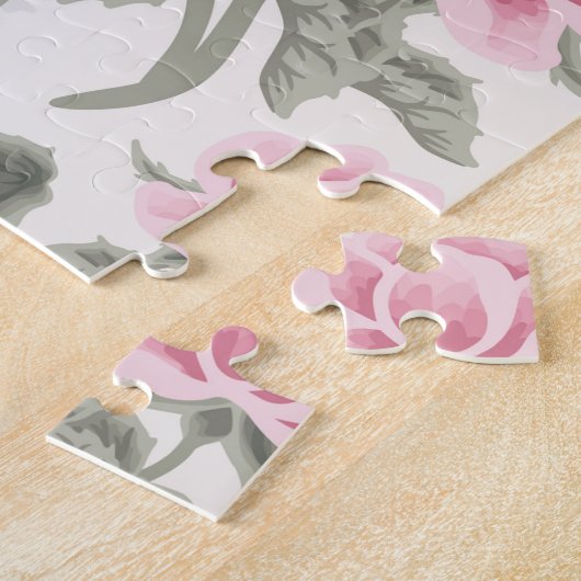 Niedliche Oma Katze Rosa Schürze Pullover Puzzle (Seite)