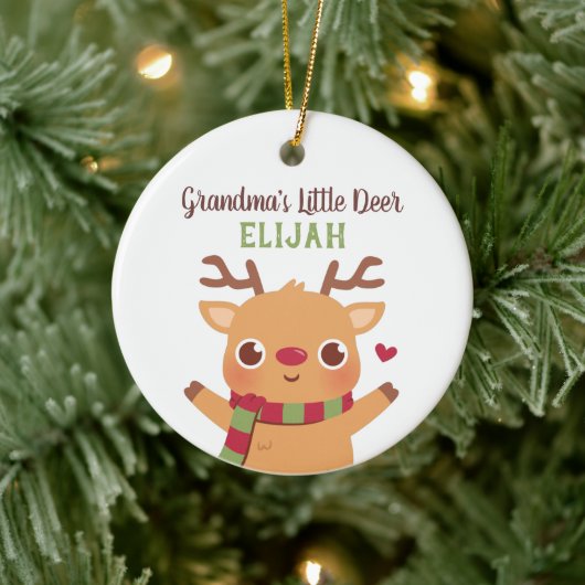 Niedliche Oma Little Dee, Personalisierte Weihnach Keramik Ornament (Baum)