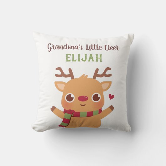 Niedliche Oma Little Deer, Weihnachts Kinderzimmer Kissen (Vorderseite)