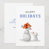 Niedliche Oma Snowman Happy Holidays Feiertagskarte (Vorne/Hinten)