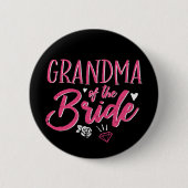 Niedliche Oma The Bride Pink Calligrafy Script Button (Vorderseite)