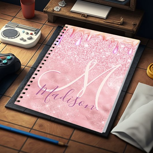 Niedliche ombre Rose Gold Imitate Glitzer Tropfen  Notizblock