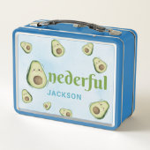 Niedliche Onedery Avocado Personalisiert Kids Metall Brotdose (Rückseite)