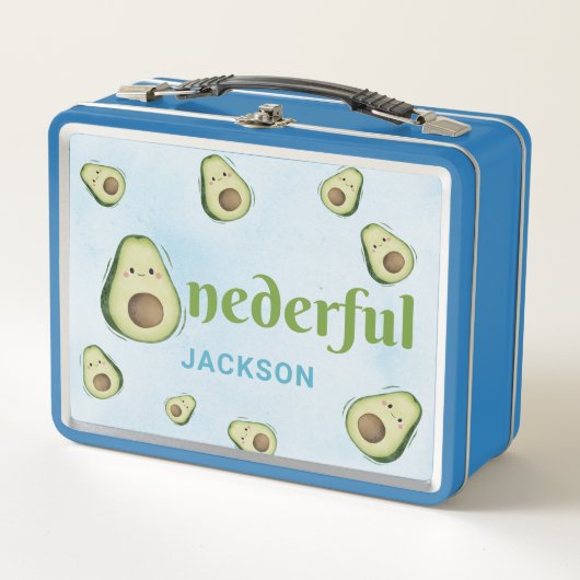Niedliche Onedery Avocado Personalisiert Kids Metall Brotdose (Vorderseite)