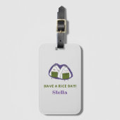Niedliche Onigiri-personalisierte Gepäckmarke Gepäckanhänger (Vorderseite Vertikal)