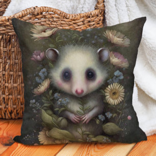 Niedliche Opossum-Blume Kissen