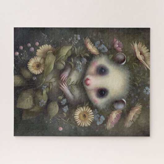 Niedliche Opossum-Blume Puzzle (Horizontal)