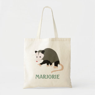 Niedliche Opossum-Illustration personalisiert Tragetasche