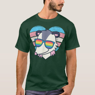 Niedliche Opossum Pride Trans Flag Regenbogen Sonn T-Shirt