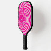 Niedliche optische Illusion Vortex Monogramm Pink Pickleball Schläger (Links)