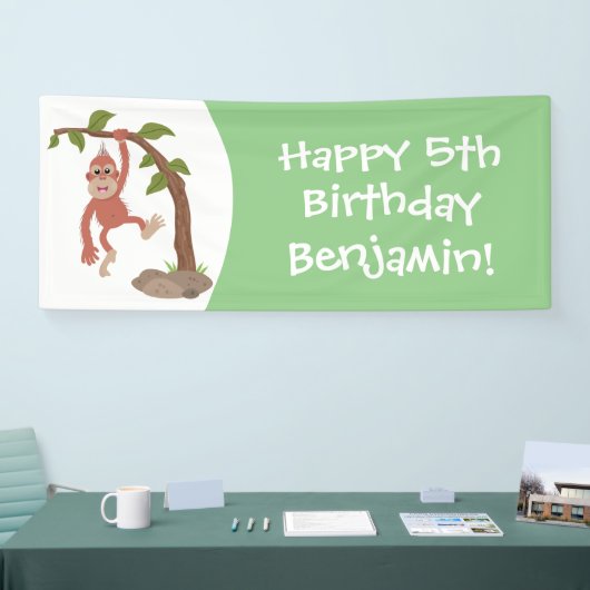 Niedliche Orang-Utan-Cartoon-Illustration Banner (Messe)