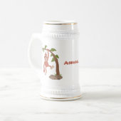 Niedliche Orang-Utan-Cartoon-Illustration Bierglas (Vorderseite Links)