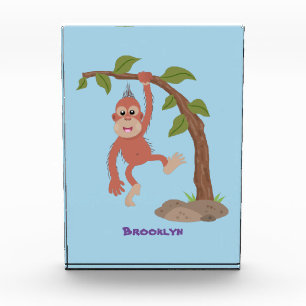 Niedliche Orang-Utan-Cartoon-Illustration Fotoblock