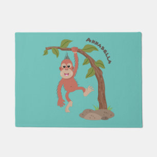 Niedliche Orang-Utan-Cartoon-Illustration Fußmatte