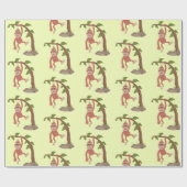 Niedliche Orang-Utan-Cartoon-Illustration Geschenkpapier (Flach)