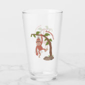Niedliche Orang-Utan-Cartoon-Illustration Glas (Rückseite)