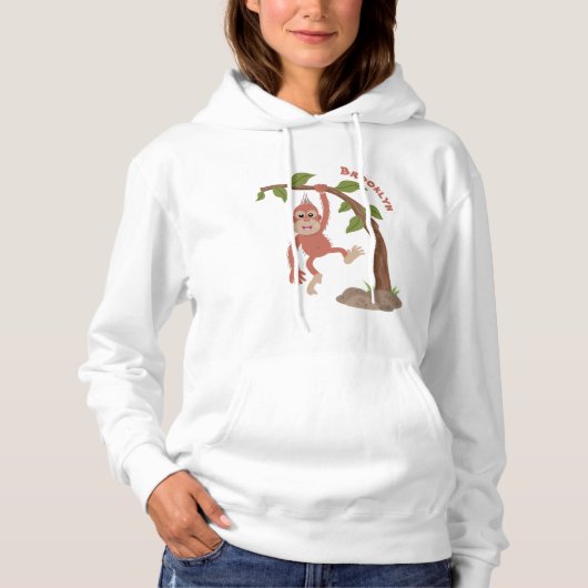 Niedliche Orang-Utan-Cartoon-Illustration Hoodie (Vorderseite)