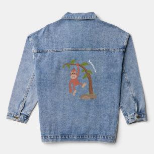 Niedliche Orang-Utan-Cartoon-Illustration Jeansjacke