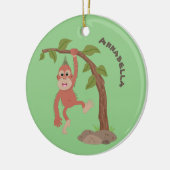 Niedliche Orang-Utan-Cartoon-Illustration Keramik Ornament (Links)