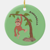 Niedliche Orang-Utan-Cartoon-Illustration Keramik Ornament (Hinten)