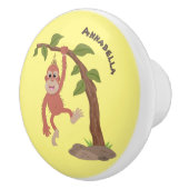 Niedliche Orang-Utan-Cartoon-Illustration Keramikknauf (Rechts)