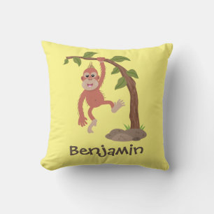 Niedliche Orang-Utan-Cartoon-Illustration Kissen