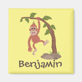 Niedliche Orang-Utan-Cartoon-Illustration Magnet