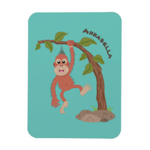 Niedliche Orang-Utan-Cartoon-Illustration Magnet