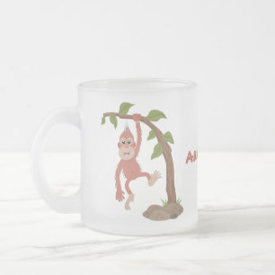 Niedliche Orang-Utan-Cartoon-Illustration Mattglastasse