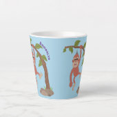 Niedliche Orang-Utan-Cartoon-Illustration Milchtasse (Vorderseite)