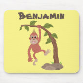 Niedliche Orang-Utan-Cartoon-Illustration Mousepad (Vorne)