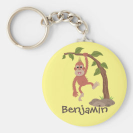Niedliche Orang-Utan-Cartoon-Illustration Schlüsselanhänger