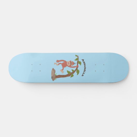 Niedliche Orang-Utan-Cartoon-Illustration Skateboard (Horizontal)