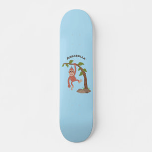 Niedliche Orang-Utan-Cartoon-Illustration Skateboard