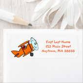 Niedliche Orange Airplane-Address-Labels (Insitu)
