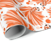 Niedliche Orange-Betta-Fische und Polka-Punkte Geschenkpapier (Rolleneckpunkt)