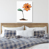 Niedliche Orange-Blume Leinwanddruck (Insitu (Schlafzimmer))