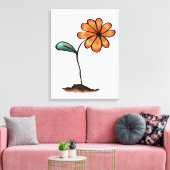 Niedliche Orange-Blume Leinwanddruck (Insitu (Wohnzimmer))